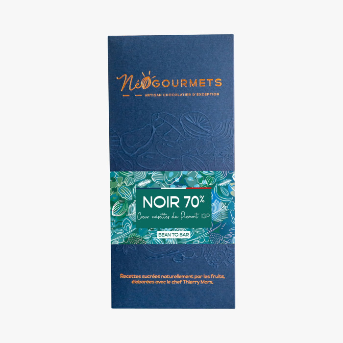 Chocolat noir 70% cœur noisette 70g