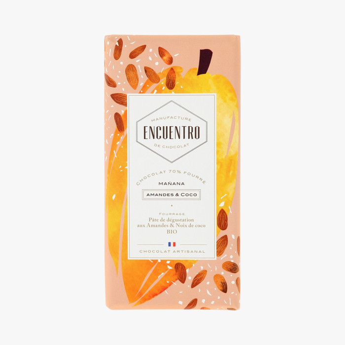 Tablette fourrée amande coco 100g