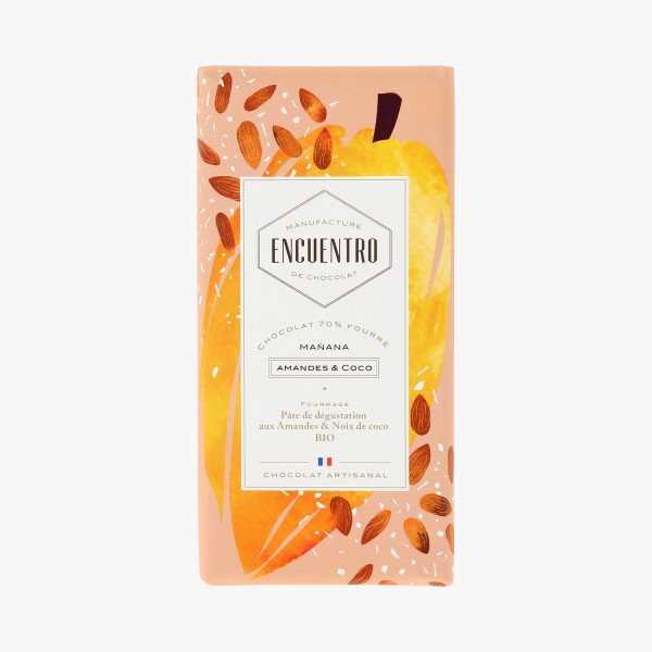 Tablette fourrée amande coco 100g