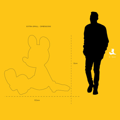 Sitting Mickey - Marcel Wanders - Chrome argent - Extra Small