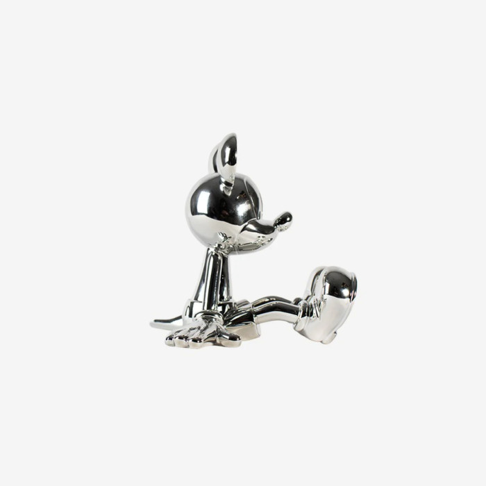 Sitting Mickey - Marcel Wanders - Chrome argent - Extra Small