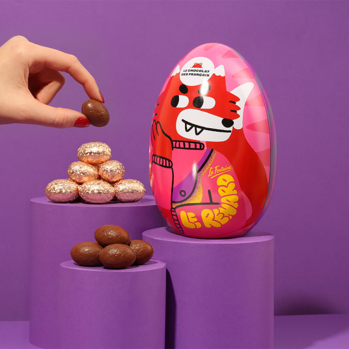 Easter egg - Caramel Praline Milk chocolate 🐦‍⬛🦊