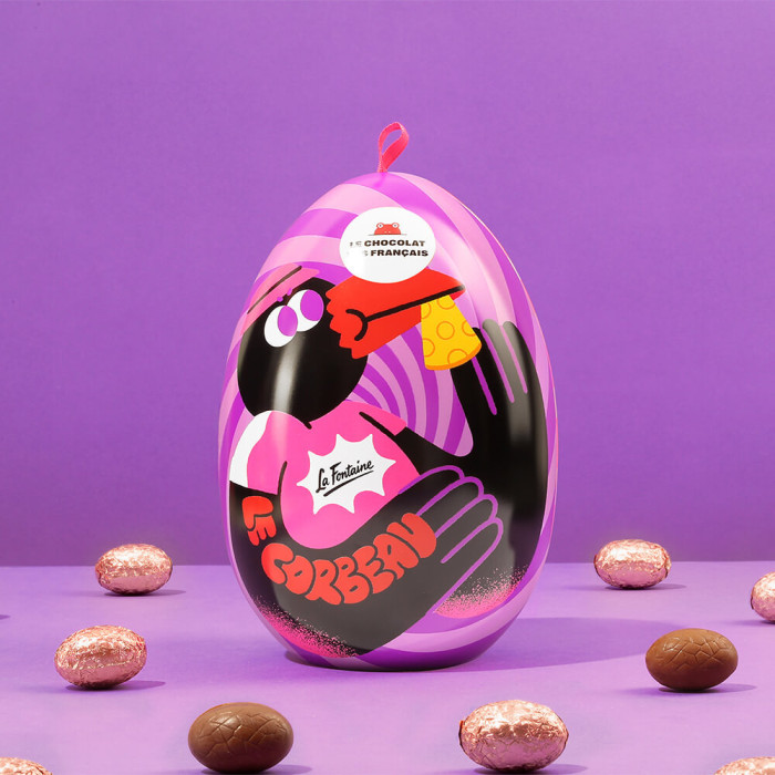 Easter egg - Caramel Praline Milk chocolate 🐦‍⬛🦊