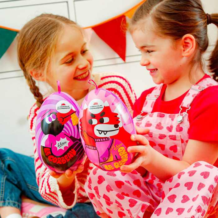 Easter egg - Caramel Praline Milk chocolate 🐦‍⬛🦊