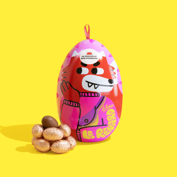 Easter egg - Caramel Praline Milk chocolate 🐦‍⬛🦊