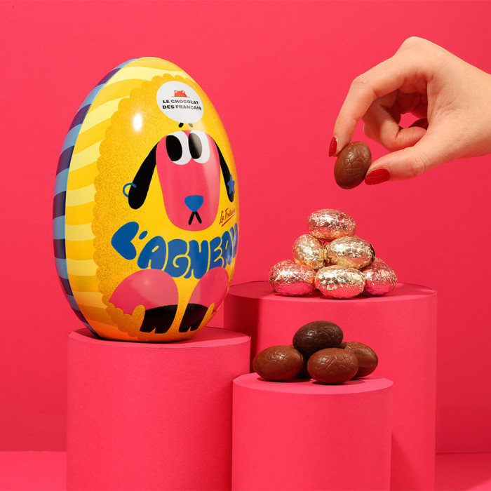 Œuf de Pâques chocolat Noir Gianduja & Lait Caramel 🐺🐑