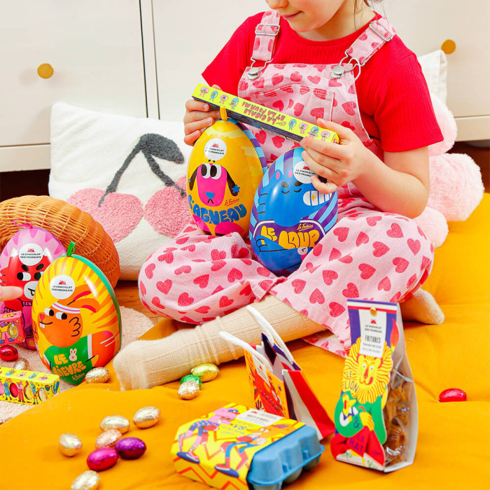 Œuf de Pâques chocolat Noir Gianduja & Lait Caramel 🐺🐑