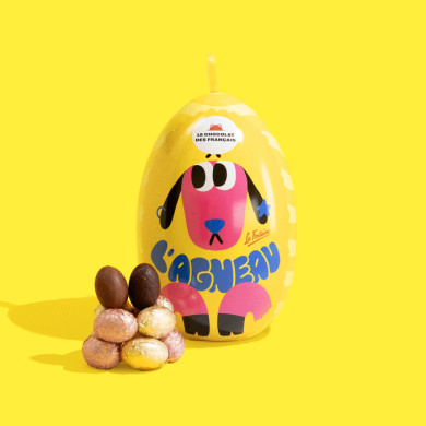 Œuf de Pâques chocolat Noir Gianduja & Lait Caramel 🐺🐑