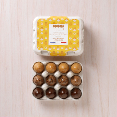 Boite 12 mini oeufs pralinés assortis