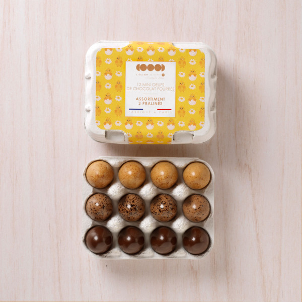Boite 12 mini oeufs pralinés assortis