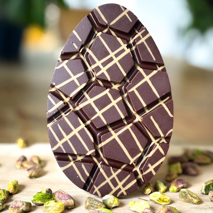 Tablette chocolat noir fourrée praliné pistache
