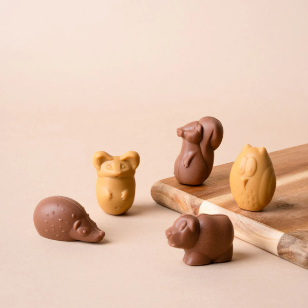 Petits animaux fourrés praliné