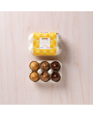 Boite 6 mini oeufs pralinés assortis