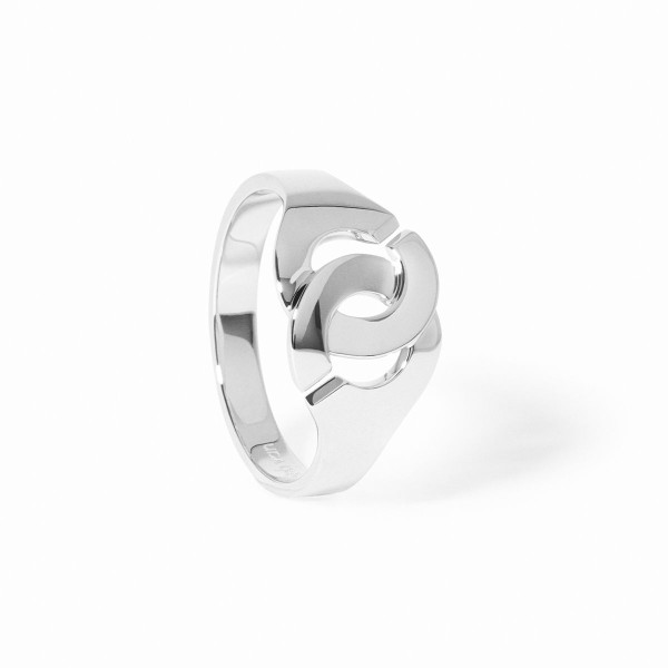 Bague Menottes dinh van petit modèle or blanc - taille 52