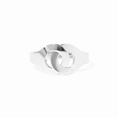 Bague Menottes dinh van petit modèle or blanc - taille 52