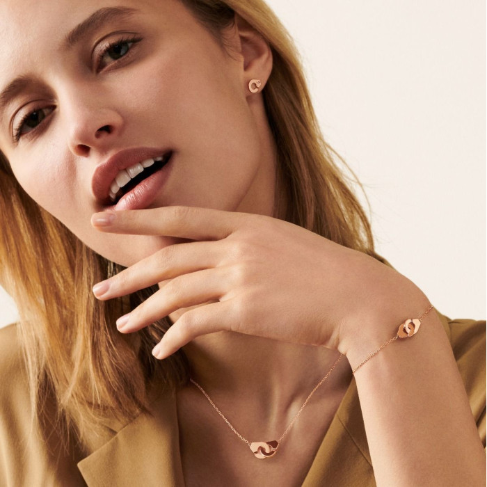 Bracelet sur chaîne Menottes dinh van XS or rose