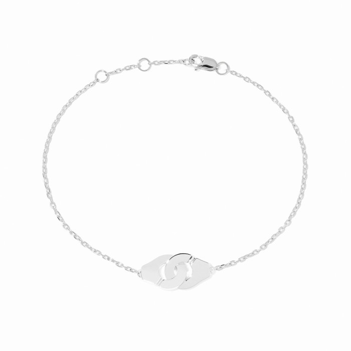 Bracelet sur chaîne Menottes dinh van XS or blanc