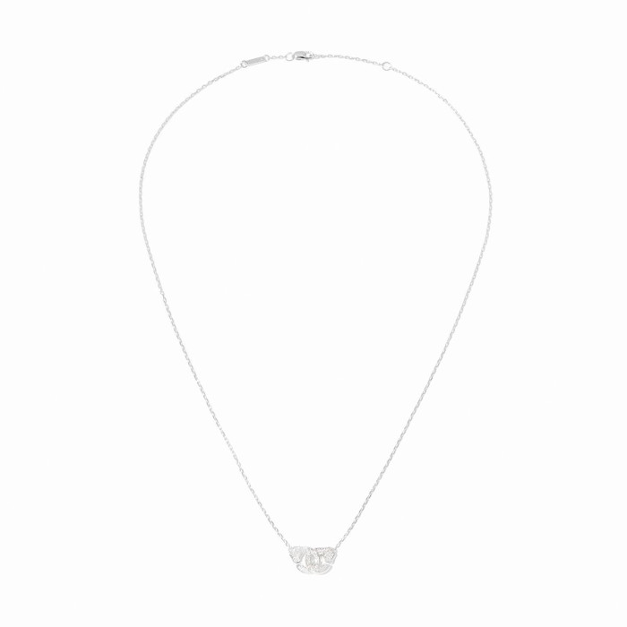 Collier Menottes dinh van XS or blanc et diamants