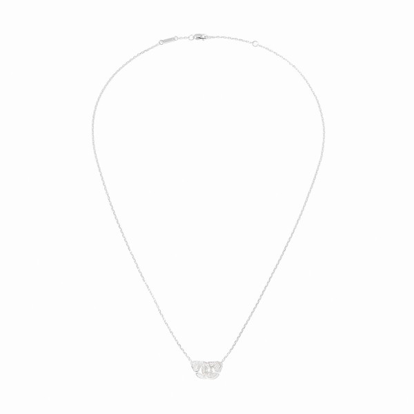 Collier Menottes dinh van XS or blanc et diamants
