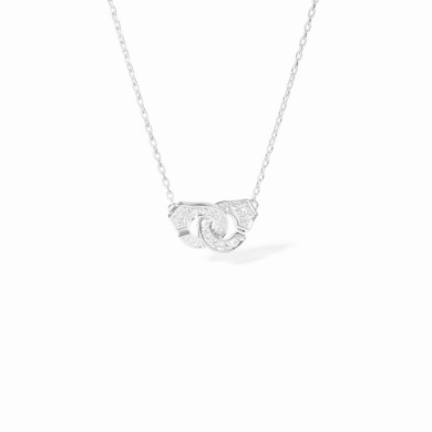 Collier Menottes dinh van XS or blanc et diamants