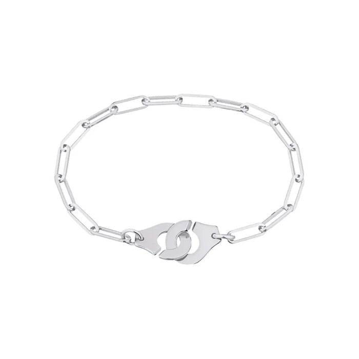 Bracelet Menottes dinh van R12 en or blanc sur chaîne