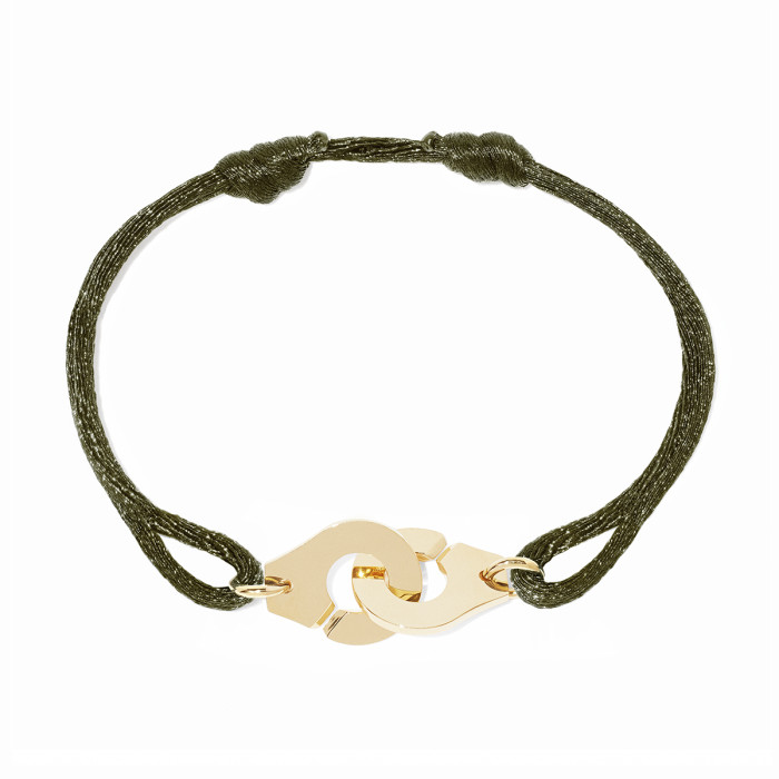 Bracelet sur cordon Menottes dinh van moyen modèle or jaune