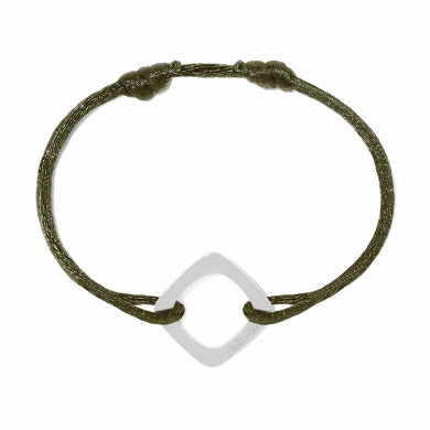 Bracelet sur cordon Impression grand modèle or blanc