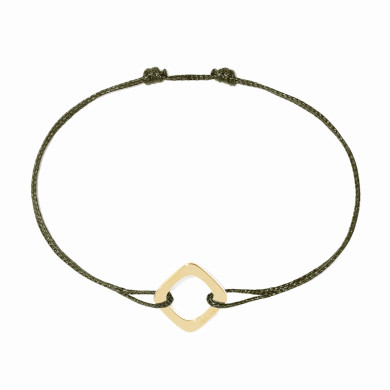Bracelet sur cordon Impression petit modèle or jaune
