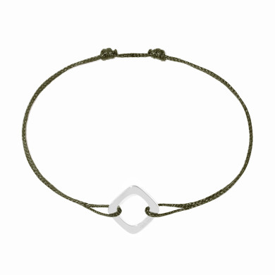 Bracelet sur cordon Impression petit modèle or blanc