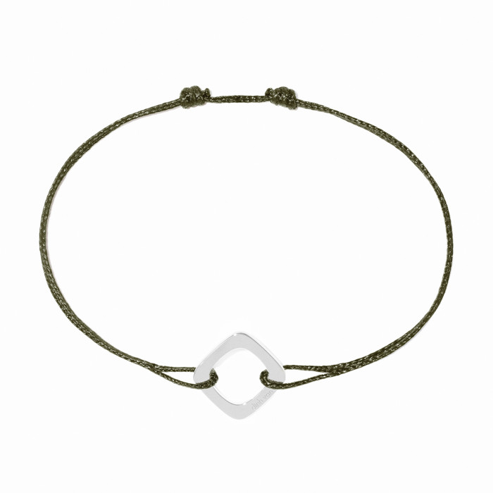 Bracelet sur cordon Impression petit modèle or blanc