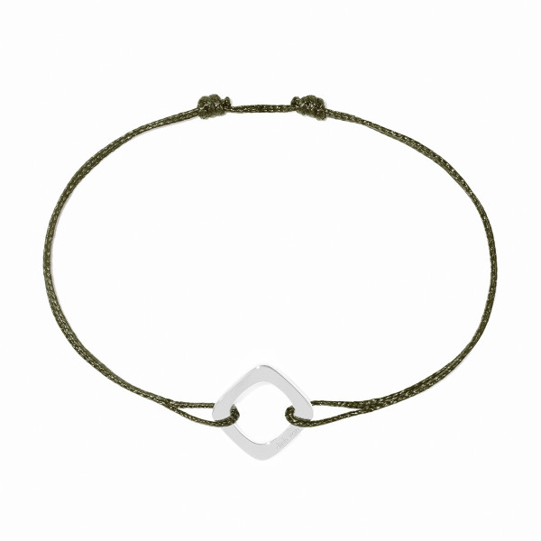Bracelet sur cordon Impression petit modèle or blanc