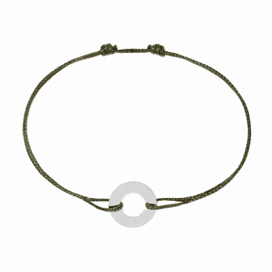 Bracelet sur cordon Cible petit modèle or blanc