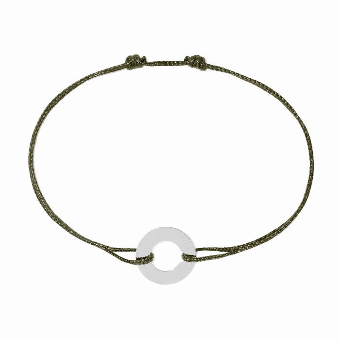 Bracelet sur cordon Cible petit modèle or blanc