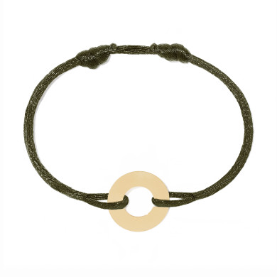 Bracelet sur cordon Cible grand modèle or jaune