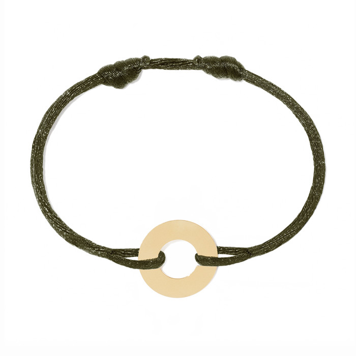 Bracelet sur cordon Cible grand modèle or jaune