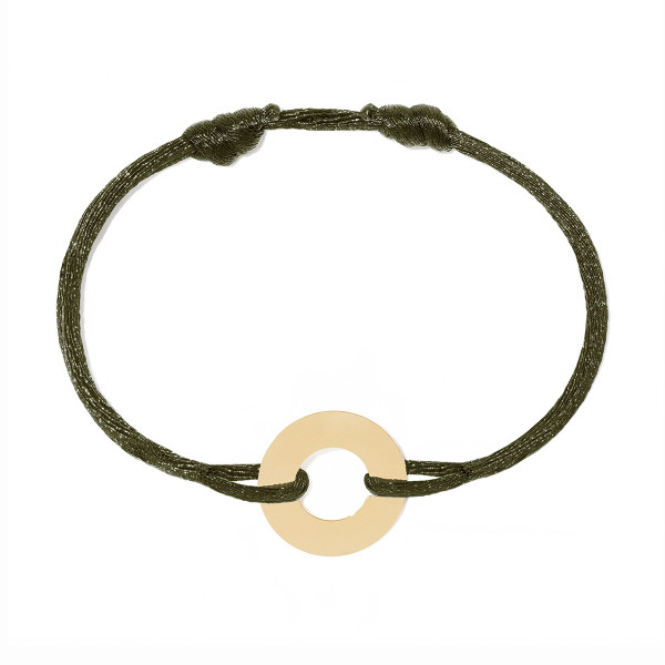 Bracelet sur cordon Cible grand modèle or jaune