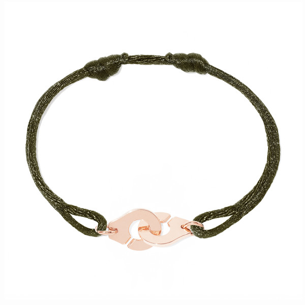 Bracelet sur cordon Menottes dinh van petit modèle or rose