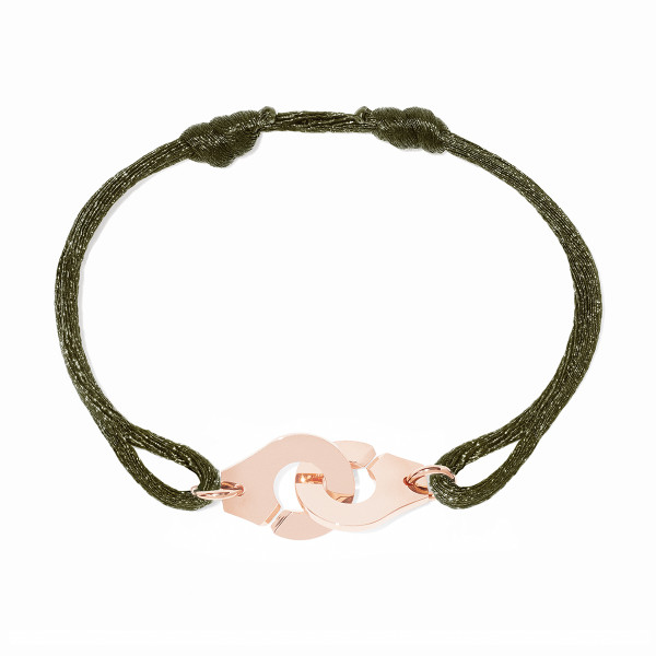 Bracelet sur cordon Menottes dinh van moyen modèle or rose