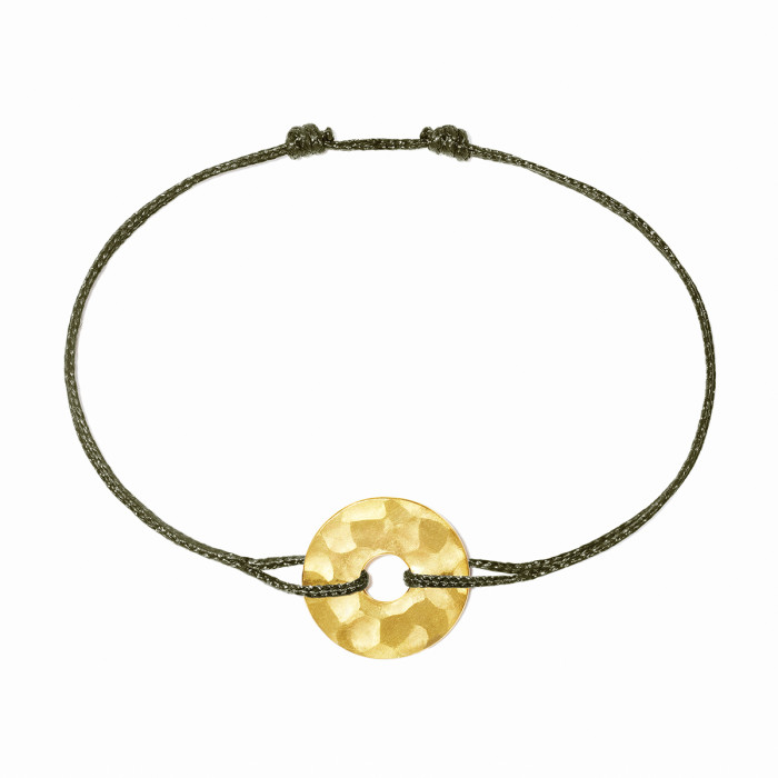 Bracelet sur cordon Pi 14 mm or jaune