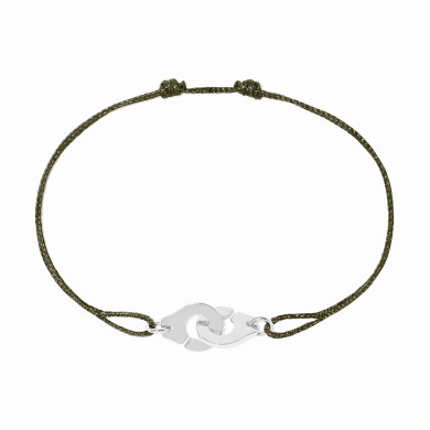 Bracelet sur cordon Menottes dinh van XS or blanc
