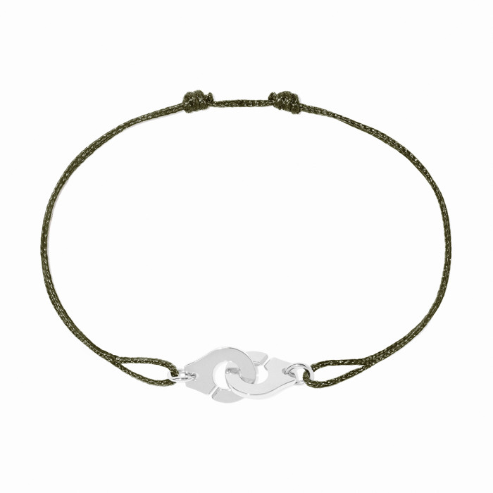 Bracelet sur cordon Menottes dinh van XS or blanc