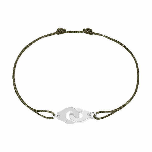 Bracelet sur cordon Menottes dinh van XS or blanc