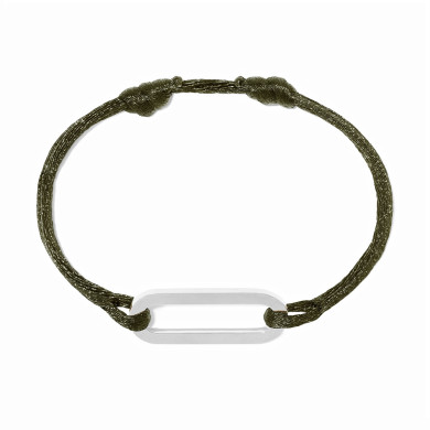 Bracelet sur cordon Maillon L or blanc