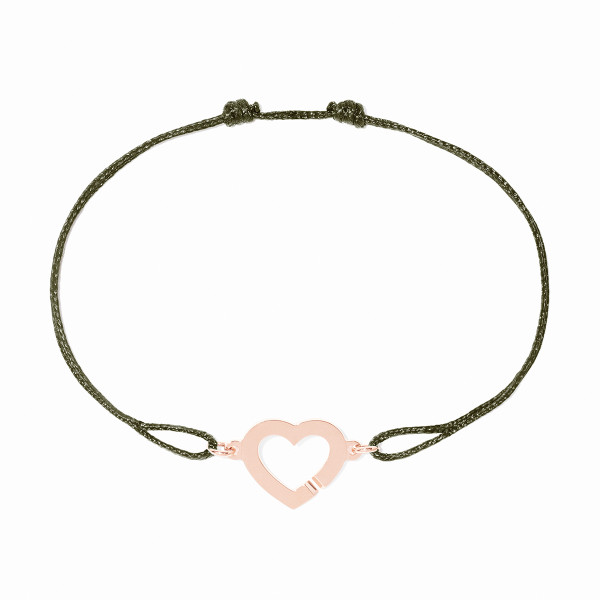 Bracelet sur cordon Cœur R12 or rose