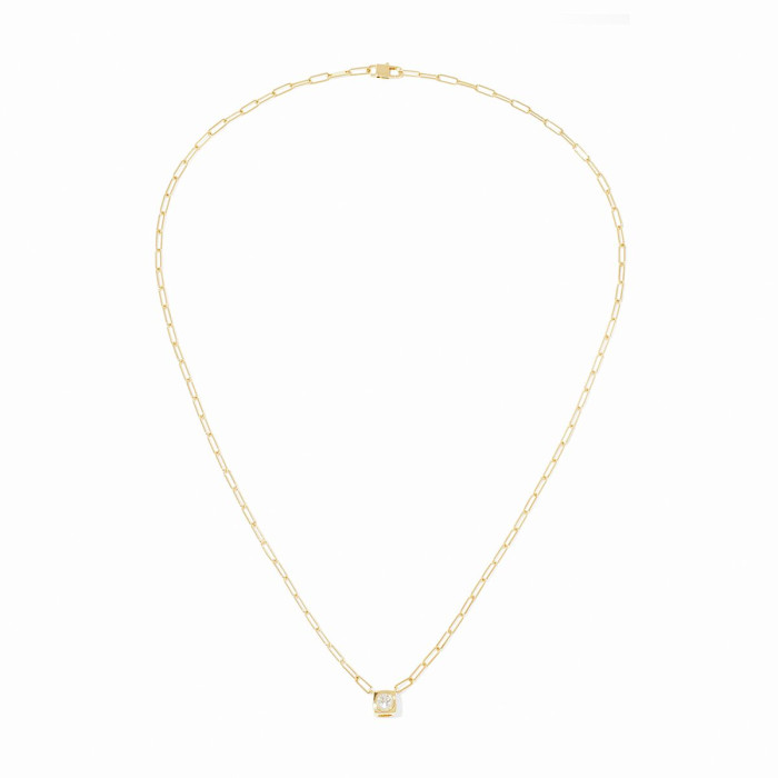 Collier Le Cube Diamant grand modèle or jaune et diamant
