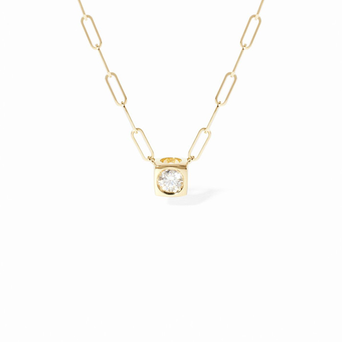 Collier Le Cube Diamant grand modèle or jaune et diamant