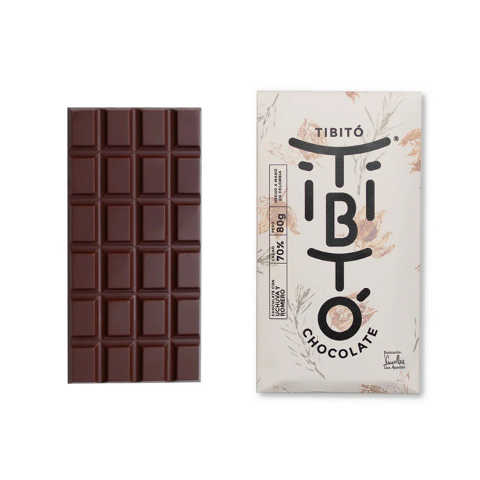Chocolat noir 70% Physalis Romarin 80g - Tibitó