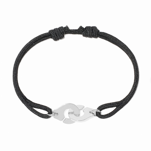 Bracelet sur cordon Menottes dinh van petit modèle or blanc