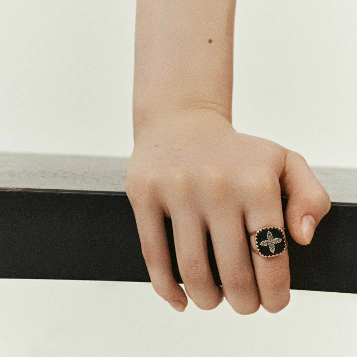 Bague Bowie N2 Diamant Noir - Taille 54 - Pascale Monvoisin
