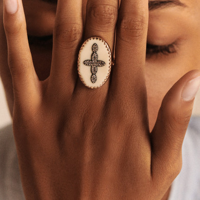 Bague bowie n°3 blanc diamant - Taille 52 - Pascale Monvoisin